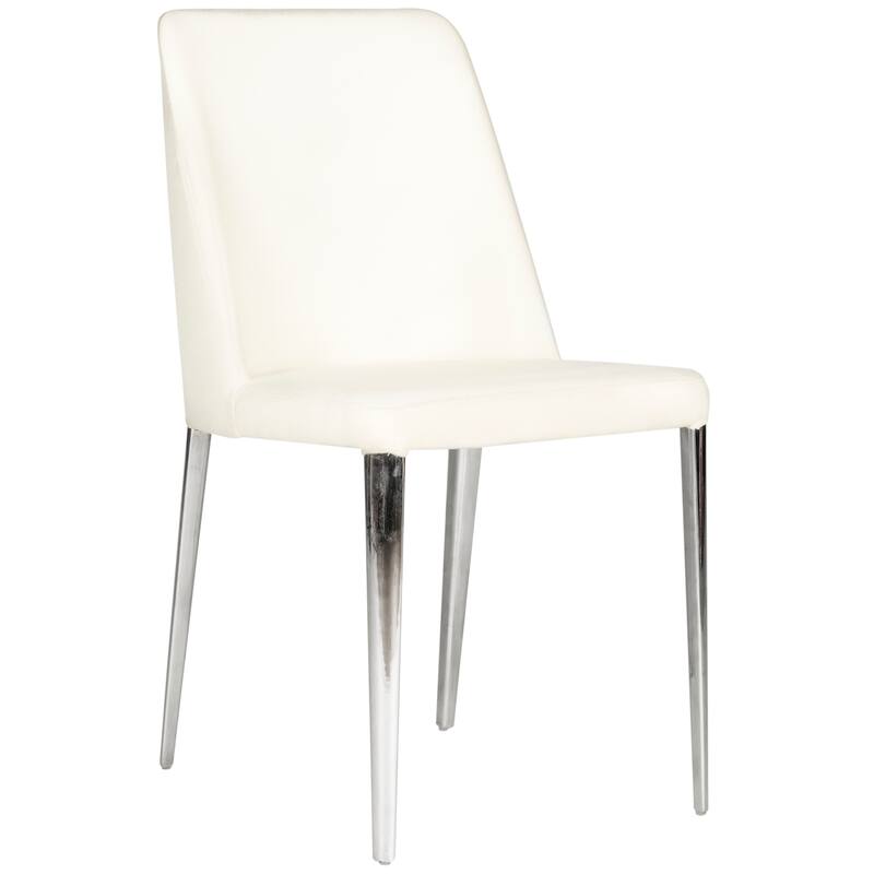 SAFAVIEH Haruko Mid Century Dining White Dining Chair (Set of 2) - 22.5" x 17.8" x 34.8" - 23Wx18Dx35H
