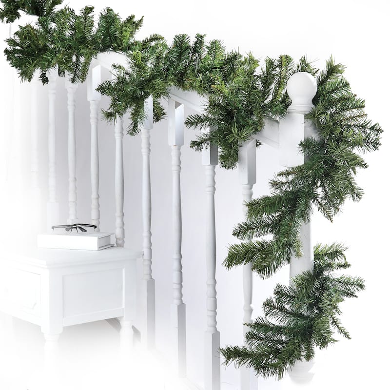 New Zealand Pine Garland 10"X9' 220 Branch Tips - Natural Green - 10"W x 9'L