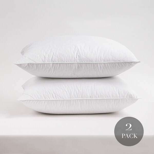 Cozy Classics Hotel Collection 230 Thread Count Cotton Herringbone Quilted Pillow. Opens flyout.