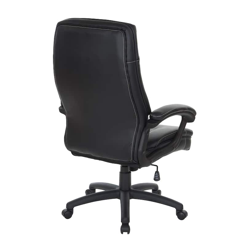 Executive Faux Leather High-Back Office Chair with Contrast Stitching