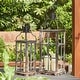 preview thumbnail 19 of 34, Glitzhome Oversized Farmhouse Wooden Metal Cage Candle Holders Patio Hanging Decorative Lanterns (Set of 2)