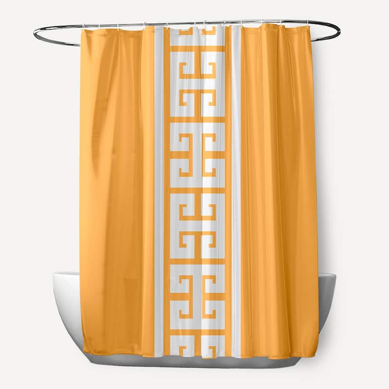 Key Stripedd Print 71x74-inch Shower Curtain - Yellow