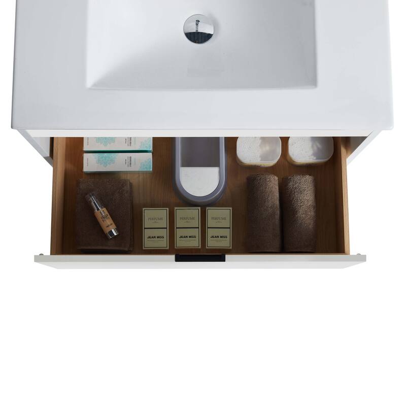 Fine Fixtures - Wall Mount Bathroom Vanity And Sink, Knob Free Design - Alpine Collection -