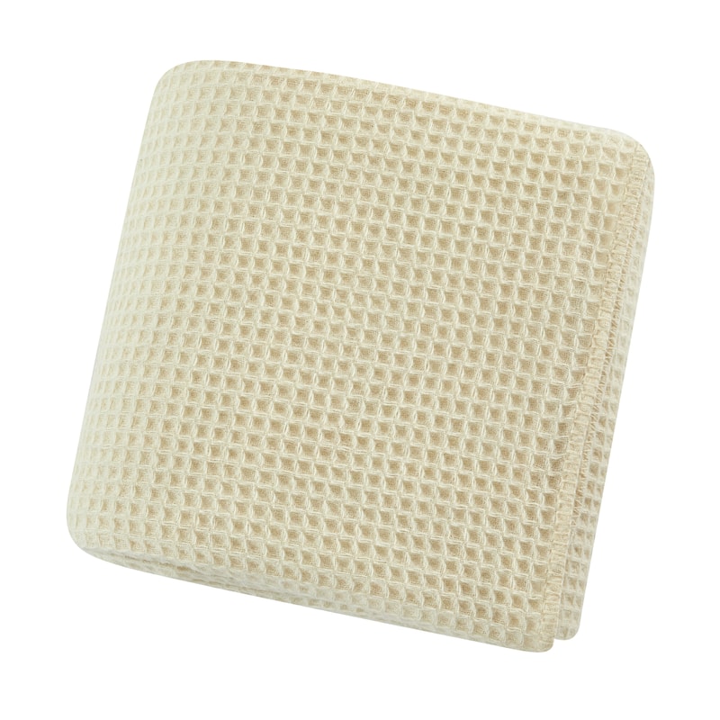 The Gray Barn Tule Wool Waffle Blanket - Off-White - Full - Queen