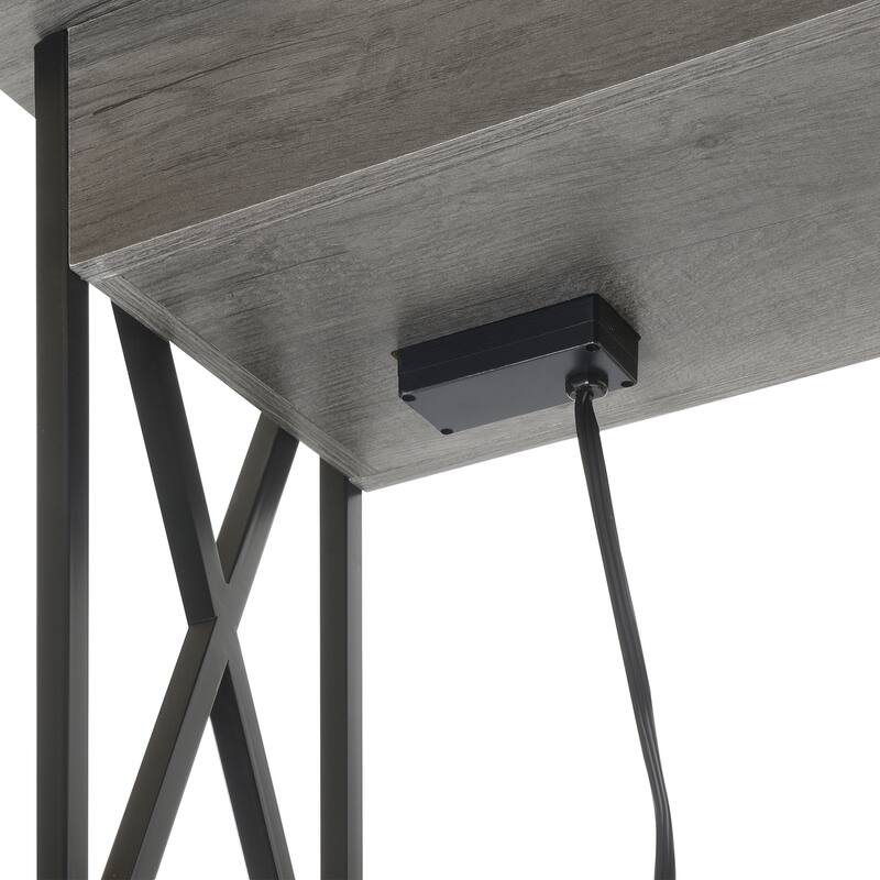 Convenience Concepts Tucson Flip Top End Table with Charging Station and Shelf
