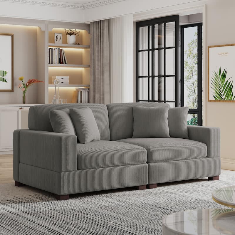 Oversized Modular Sectional Sofa Set with Pillows for Living Room