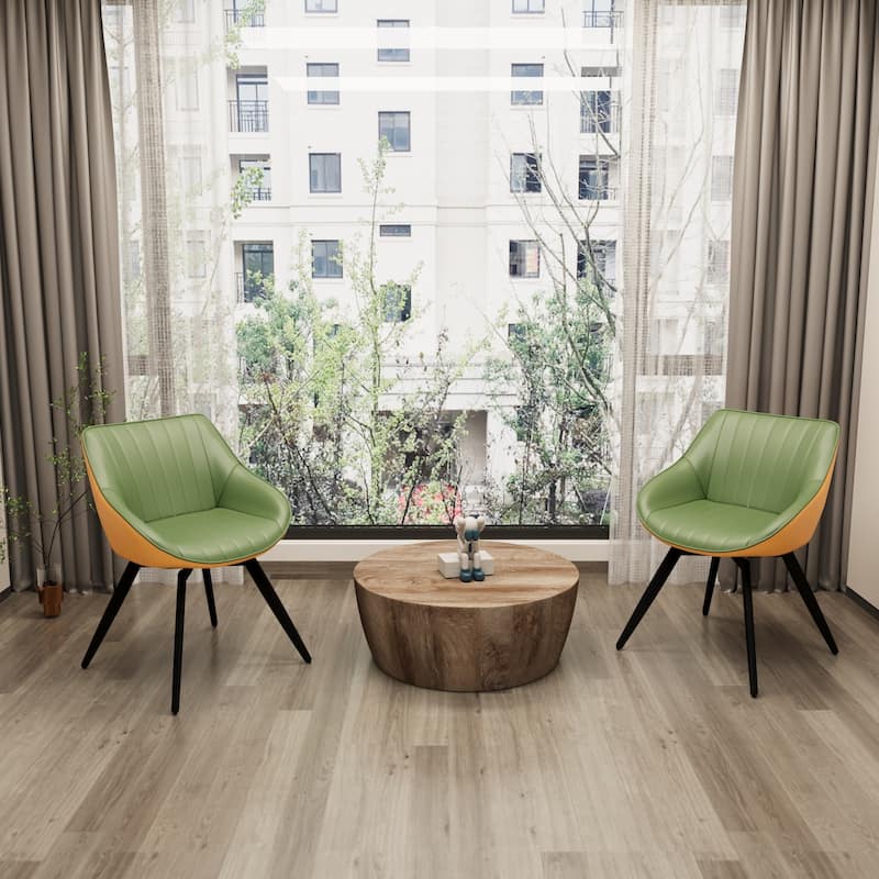 MDF 3-Piece Table and Chair Set with Cushioned Seats - Chair size: 25.47” L x 25.2” W x 31.1” H