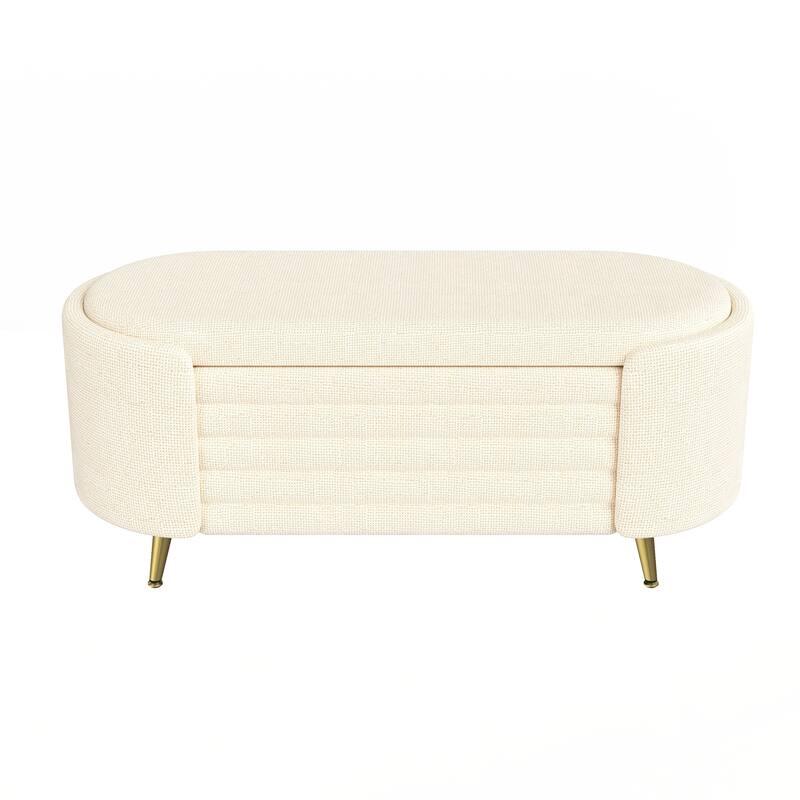 Modern Storage Ottoman Upholstered Storage Bench End of Bed Bench Entryway