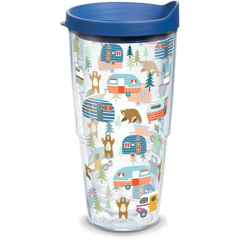 Tervis Trailer Bears Made in USA Double Walled Insulated Travel Tumbler, Classic - 24oz
