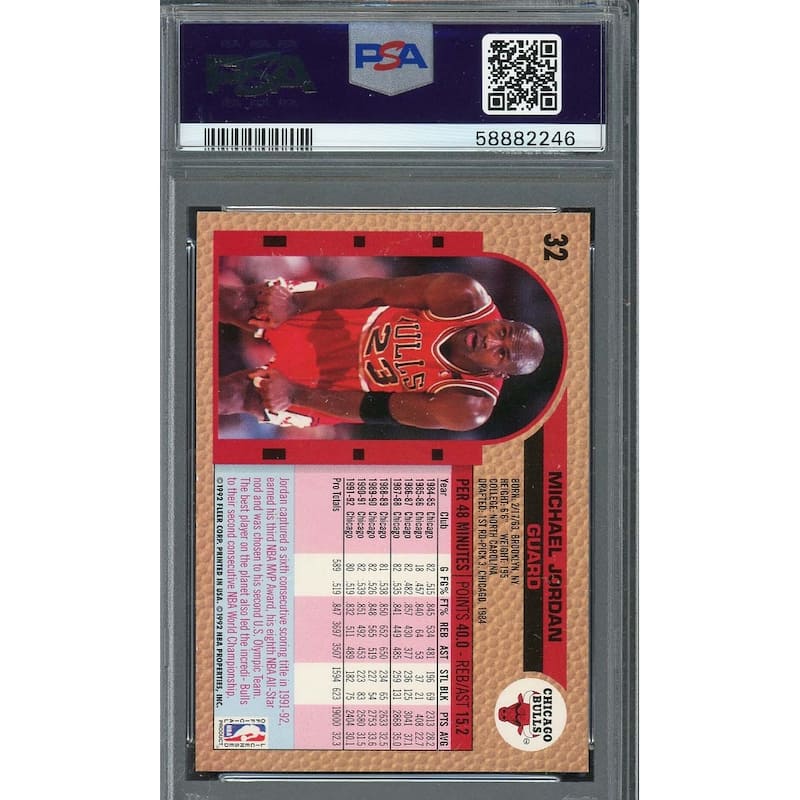 Michael Jordan 1992 Fleer Basketball Card #32 Graded PSA 9 - 8'6" x 11'6"