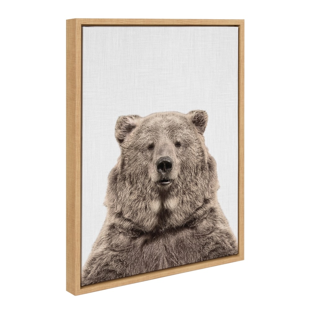 Kate and Laurel Sylvie Bear European Color Framed Canvas by Simon Te