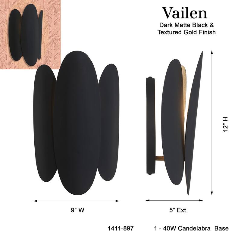 Minka Lavery 1411 Vailen 12" Tall Wall Sconce