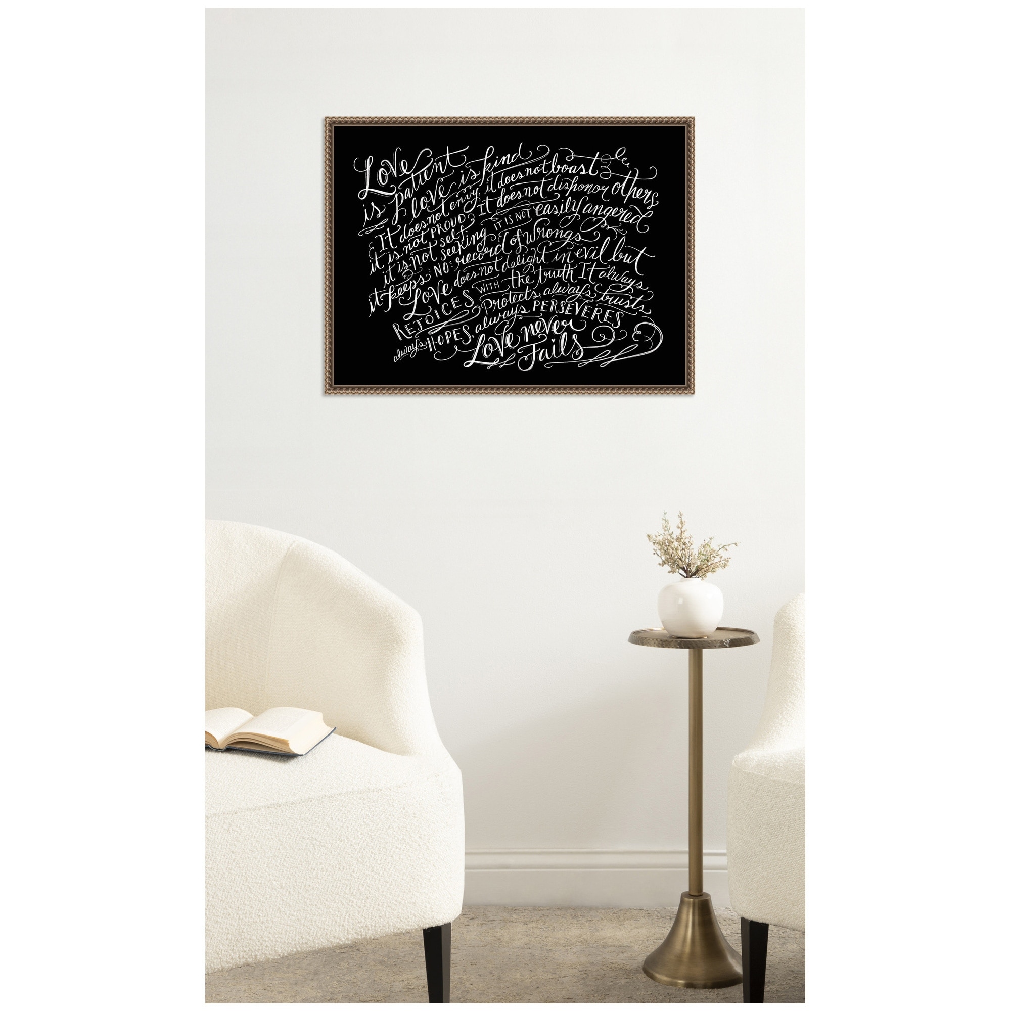 Kate and Laurel Love Is Patient by Valerie McKeehan of Lily and Val Framed Canvas Wall Art Print
