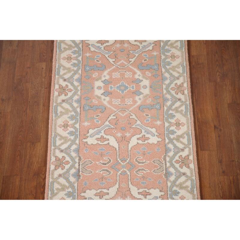 Oushak Indian Runner Rug Handmade Wool Carpet - 2'6"x 9'11"