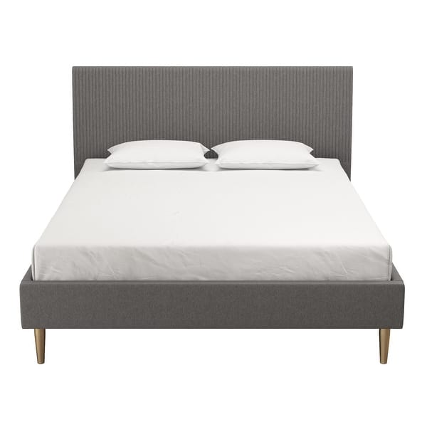 Mr Dark Gray Linen Kate Daphne Upholstered Bed With Headboard And Modern Platform Frame Full Home Beds Frames Bases Urbytus Com