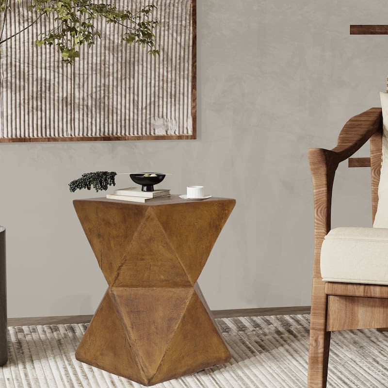 Large Lightweight Concrete Accent Sofa Side End Table Outdoor Indoor - N/A