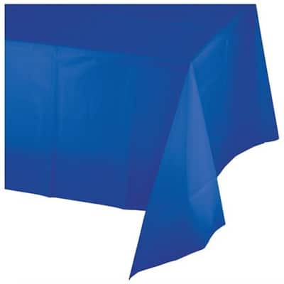 Club 12 Cobalt Blue Disposable Plastic Party Banquet Table Covers 9'