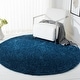 preview thumbnail 115 of 166, SAFAVIEH August Shag Solid 1.2-inch Thick Area Rug 6'7" Round - Navy