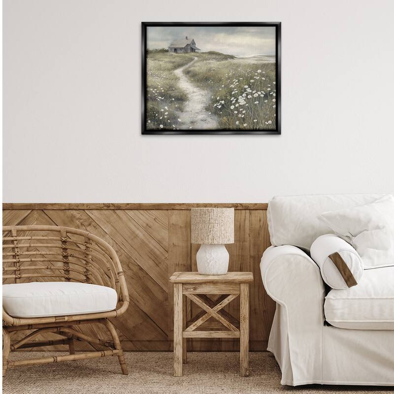 Stupell Path To Coastal Cottage Framed Floater Canvas Wall Art Design By Imagine It Images