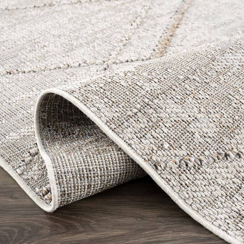 Hauteloom Butch Living Room, Bedroom Patio Outdoor Area Rug - Farmhouse - Taupe,Beige - 2' x 3'
