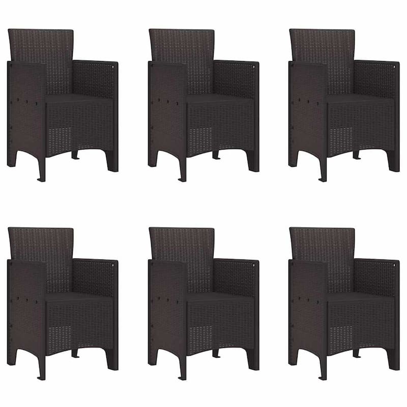 vidaXL Garden Dining Set 7/9 pcs Anthracite/Brown Polt rattan - 200 x 100 x 73 cm