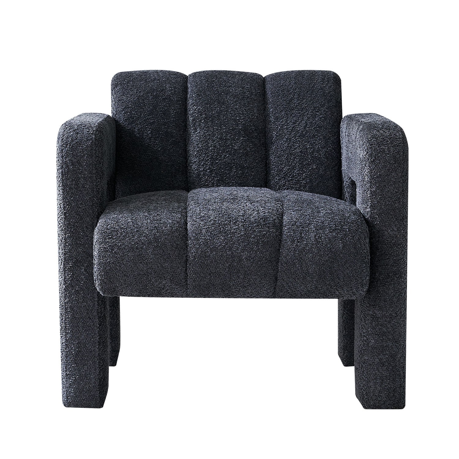 Dark Grey Unique Upholstered Armchair Side Chair, Lounge Chair Dining Chair Sofa Chair Accent Chair for Living Room Bedroom