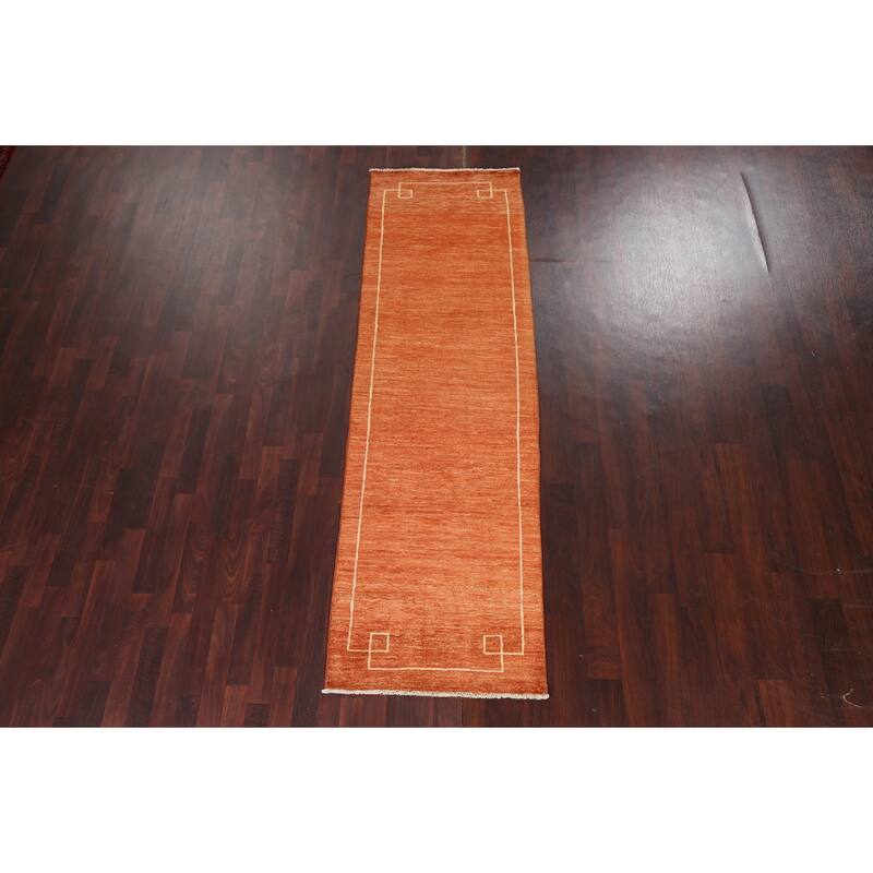 Gabbeh Kashkoli Oriental Runner Rug Wool Hand-knotted Staircase Carpet - 2'8" x 9'0"