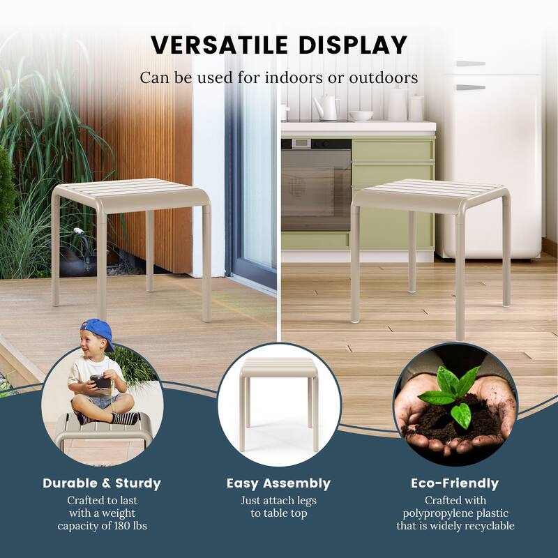 Frond and Form Square Outdoor Side Table (Set of 2)