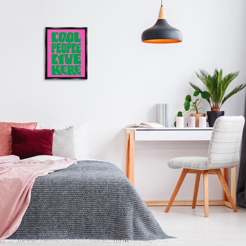 Stupell Cool People Live Here Framed Floater Canvas Wall Art Design By House of Lulu