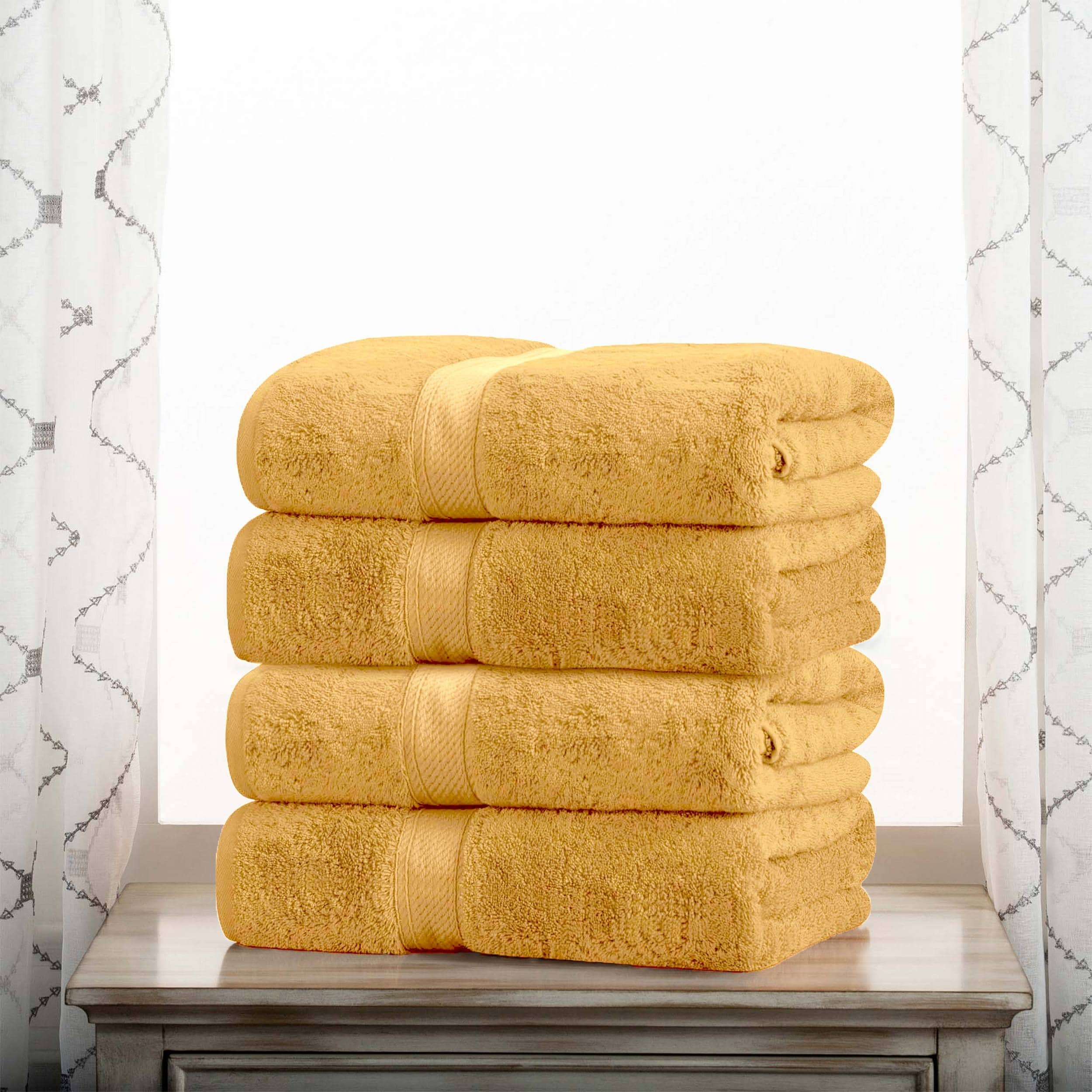 Superior Egyptian Cotton Pile Heavyweight Bath Towel Set of 4