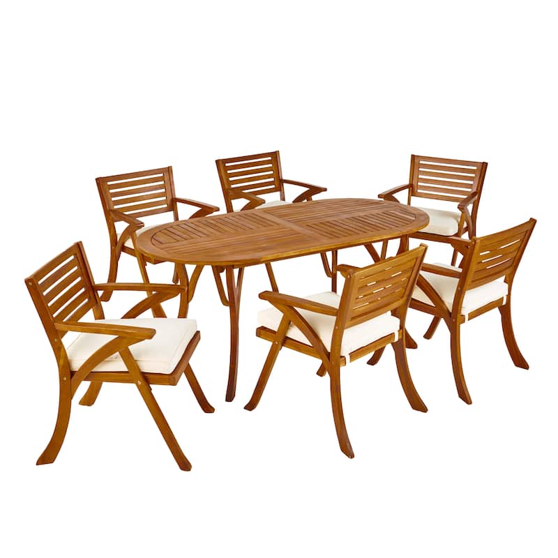 Hermosa Acacia Wood Outdoor 7-piece Dining Set by Christopher Knight Home