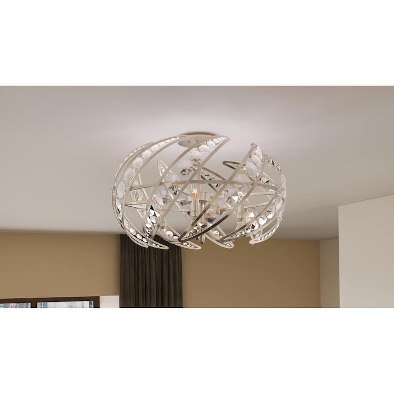 Quoizel Crescent Polished Nickel 6-light Semi-flush Mount