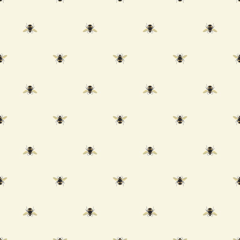 Joules Botanical Bee Creme Wallpaper