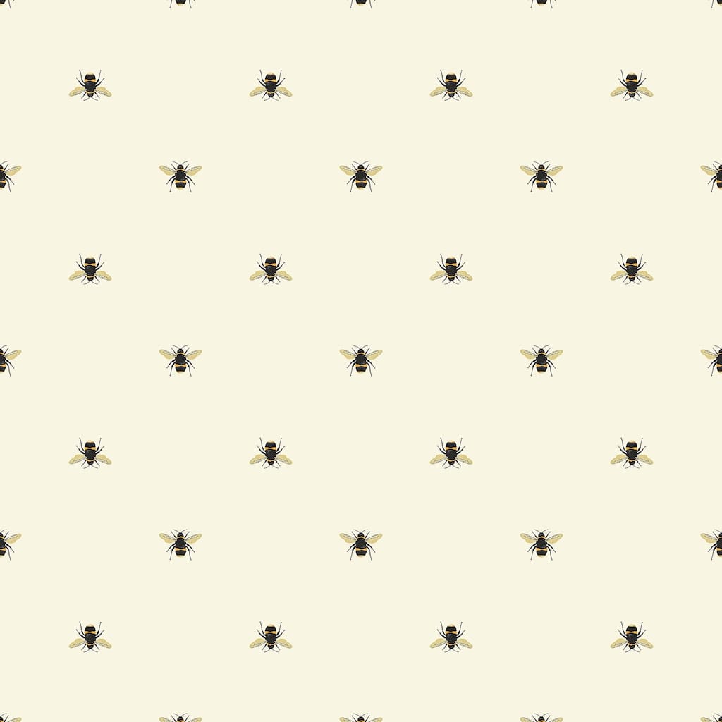 Joules Botanical Bee Creme Wallpaper