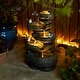 preview thumbnail 22 of 44, Glitzhome 24-inch Outdoor 2-tier Faux Pebbles Polyresin Birdbath Fountain with Pump