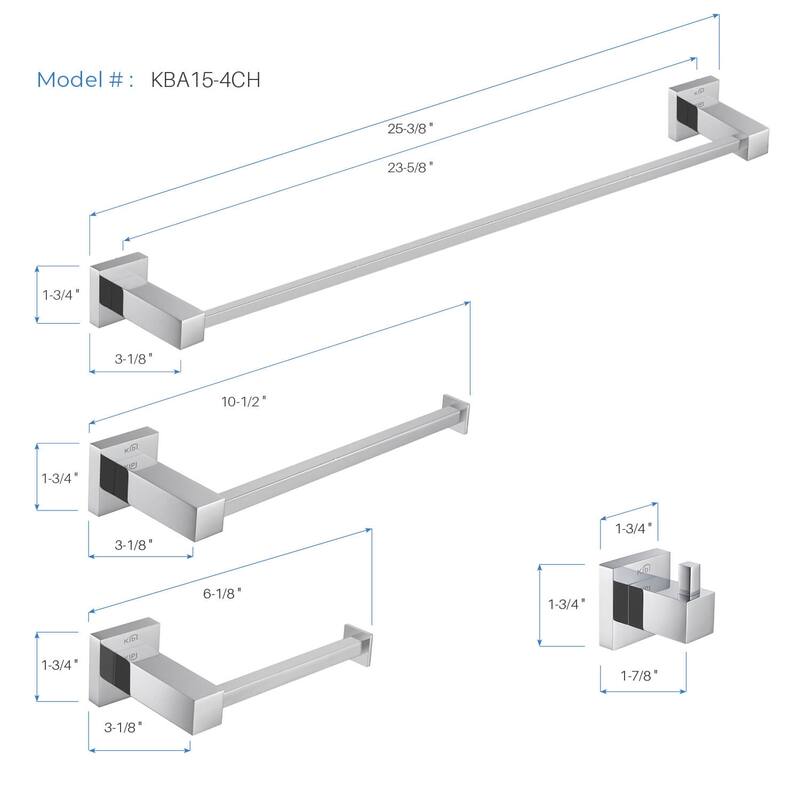 Cube 4 Piece Bathroom Hardware Set