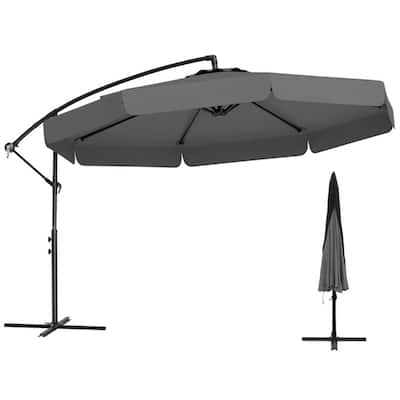 10ft Patio Cantilever Umbrella with Crank Handle and Adjustable Tilt Protective Cover Included