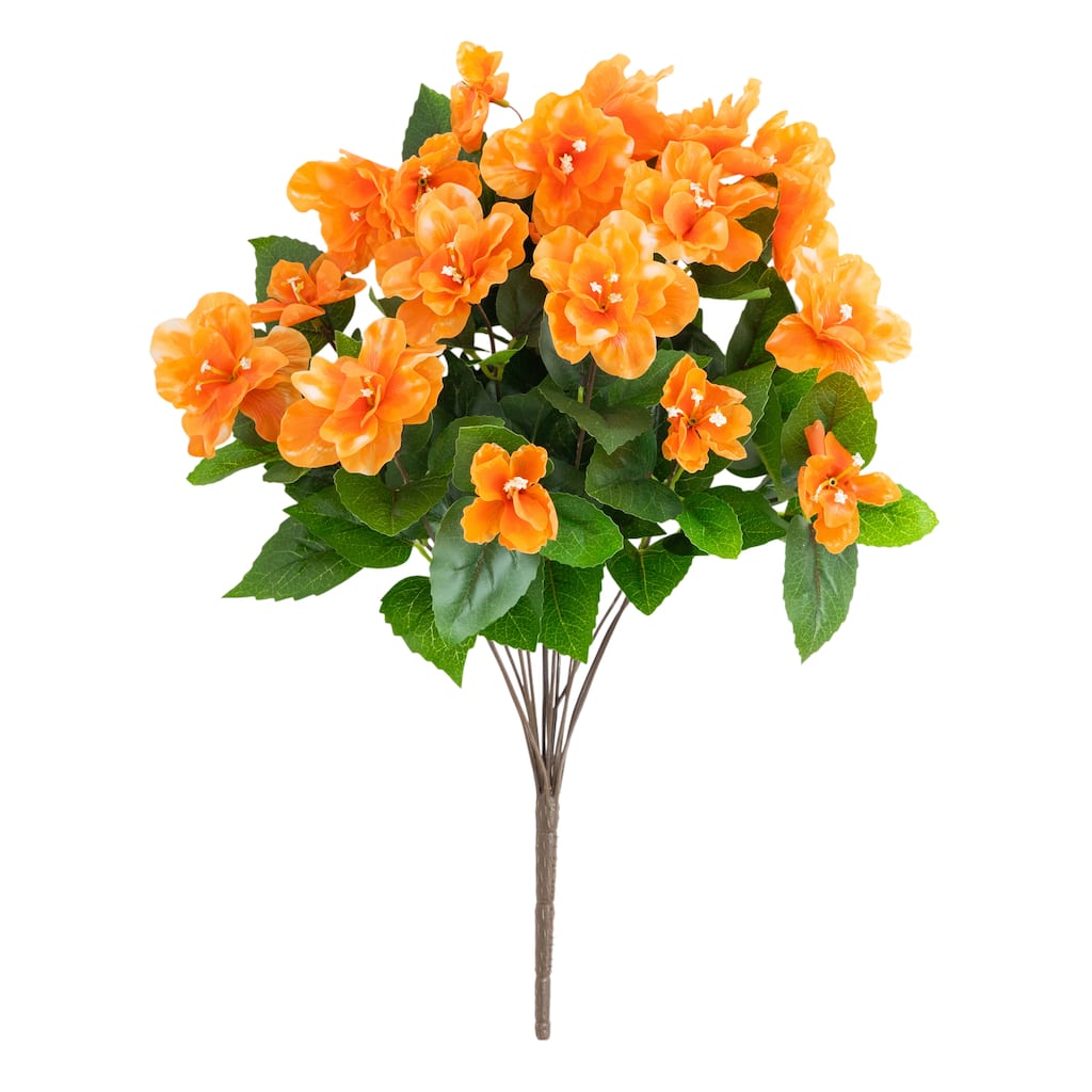 19-in UV Resistant Artificial Azalea Bush (Indoor/Outdoor) - Set of 3