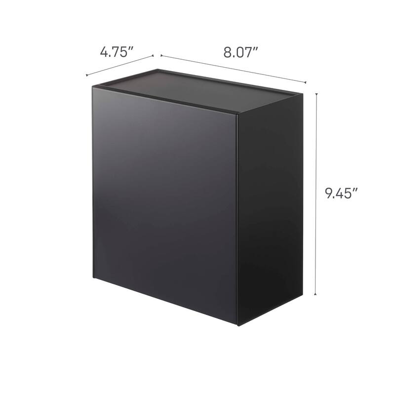 Yamazaki Home Wall-Mounted Storage or Trash Bin, ABS Plastic, 4L, Holds 5.5 lbs