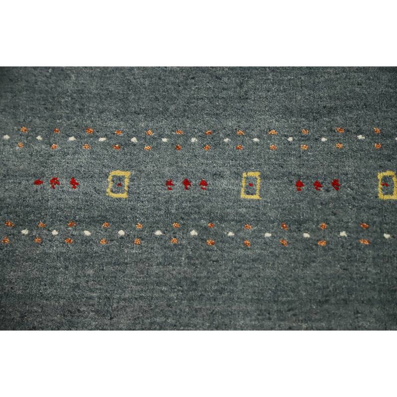Hand Knotted Oriental 100% Wool Carpet Tribal Animal Pictorial Greys & Charcoal Gabbeh Area Rug - 6' 1'' X 4' 1''