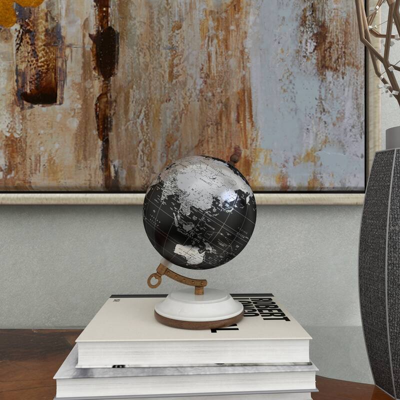 Multi Colored or Black Plastic Globe with Marble Base