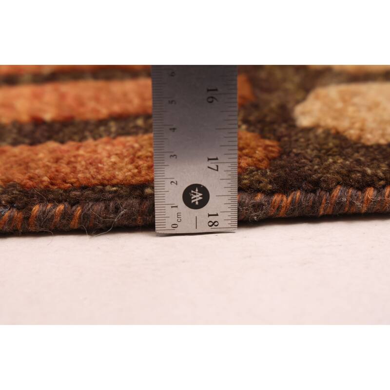 ECARPETGALLERY Hand-knotted Tangier Dark Brown Wool Rug - 8'1 x 9'10