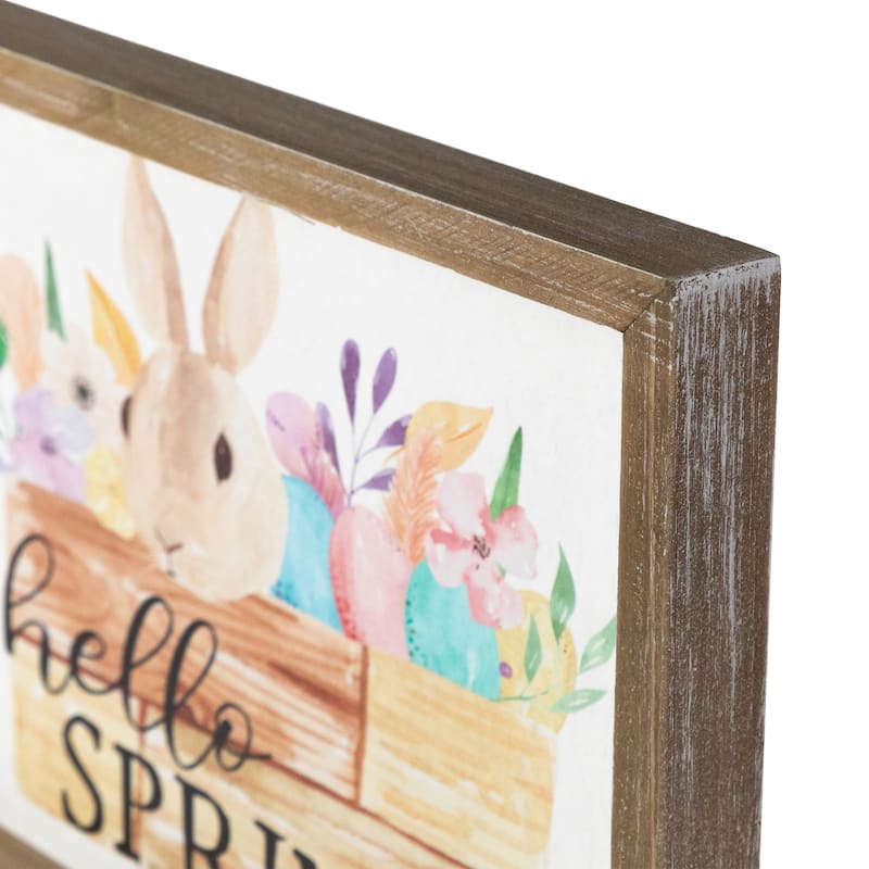 Hello Spring Framed Easter Wall Sign - 11.75" - 7.75"
