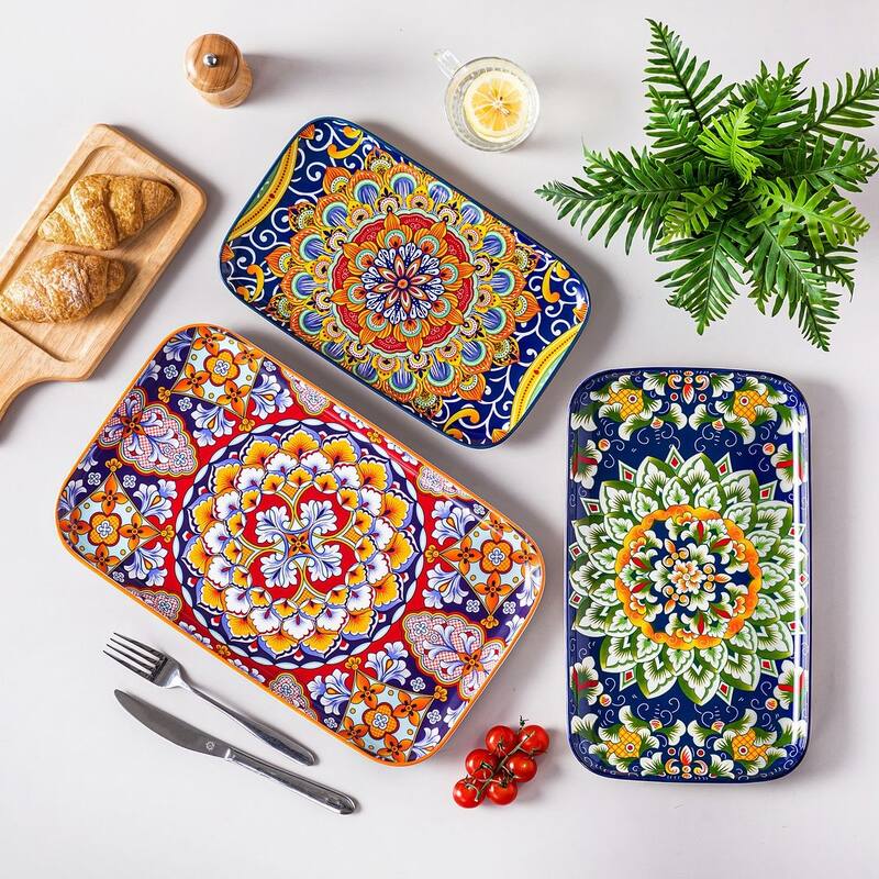 vancasso SIMI 3-Piece Bohemian Porcelain Sushi Serving Set