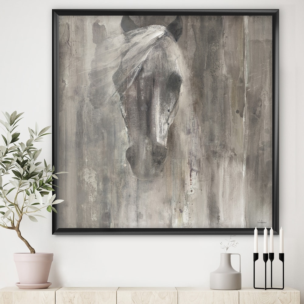 Designart "Farmhouse Horse" Modern Farmhouse Framed Art Print