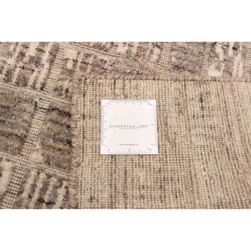ECARPETGALLERY Hand Loomed Elysian Taupe Wool Rug - 5'4 x 7'8