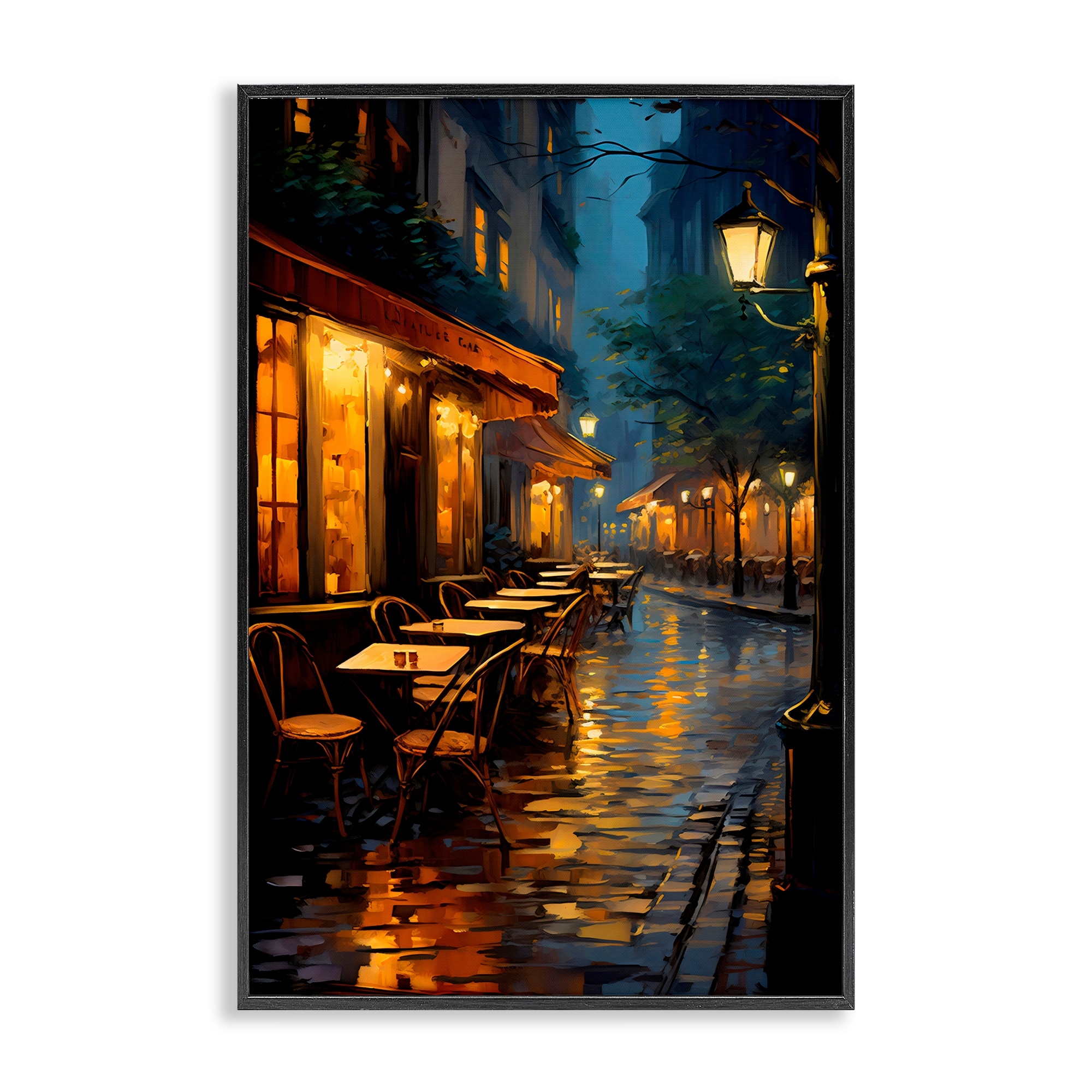 Stupell Late Night Cafe Tables Framed Giclee Art Design By Creative Studio