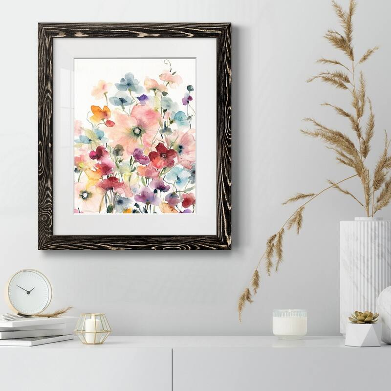 Poppies and Sweetpeas-Premium Framed Print - Ready to Hang