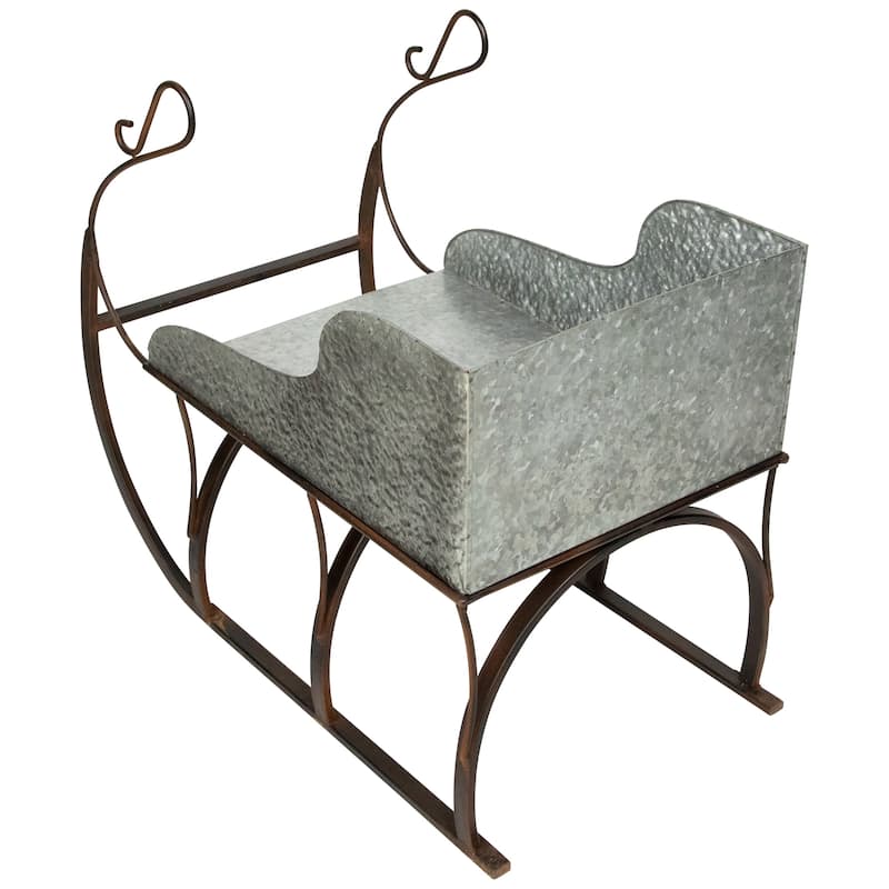 Galvanized Metal Christmas Sleigh Tabletop Decoration - 24.5"
