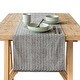 preview thumbnail 10 of 91, Over&back Hand-Blocked Printed Cotton Table Runner - Machine Washable 18 x 90 - Grey Herringbone